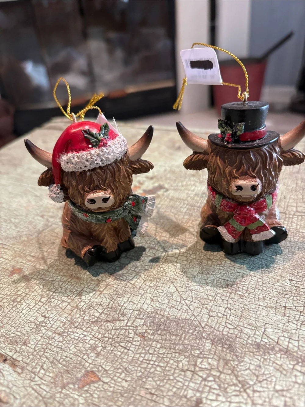 Ohio Farm Bureau 2025 Highland Cow Christmas Ornaments Set of 2